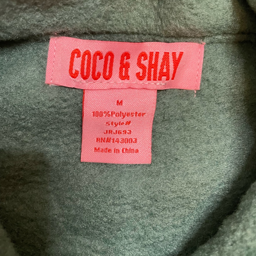 NWT Coco & Shay size medium fleece boyfriend button up shirt jacket - Picture 4 of 4